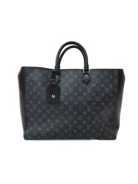 Louis Vuitton Grand Sac Monogram Eclipse Tote Bag Black Gray